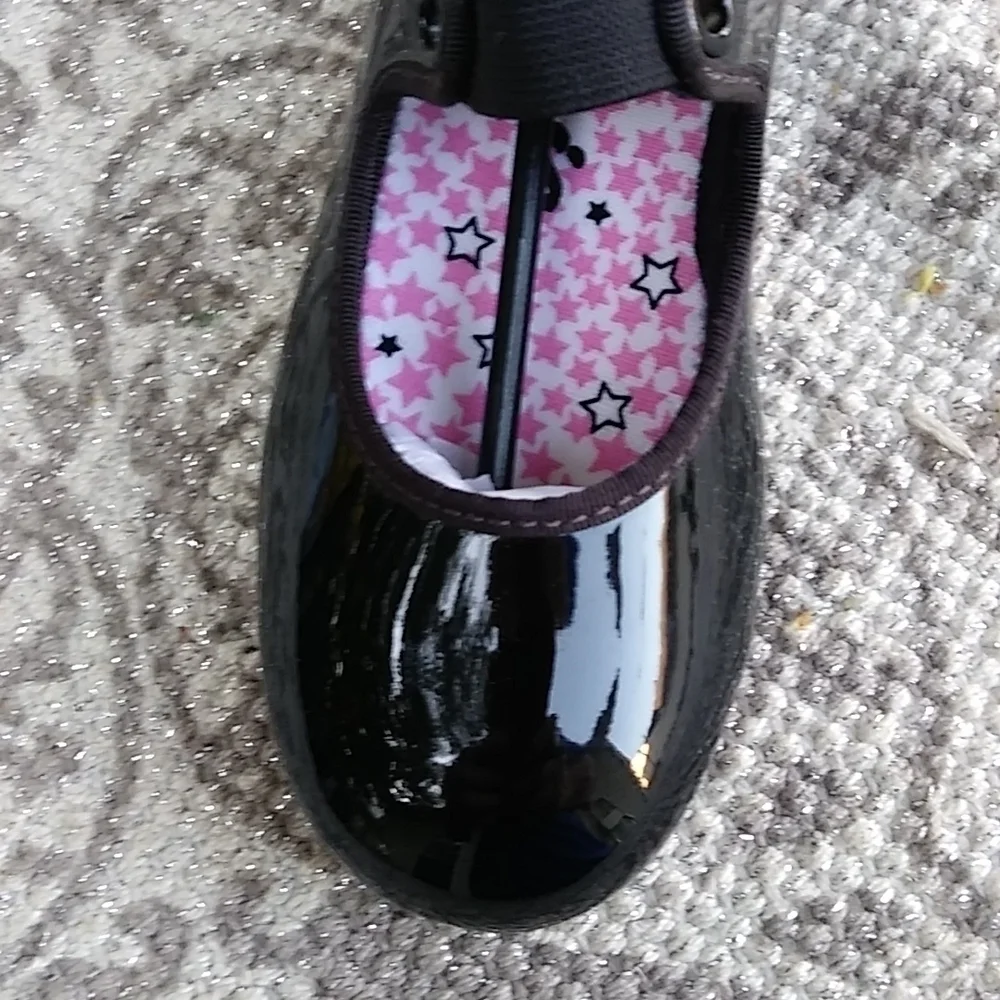 Capezio Adorable Toddler Black Patent Tap Shoes Sz 8.5